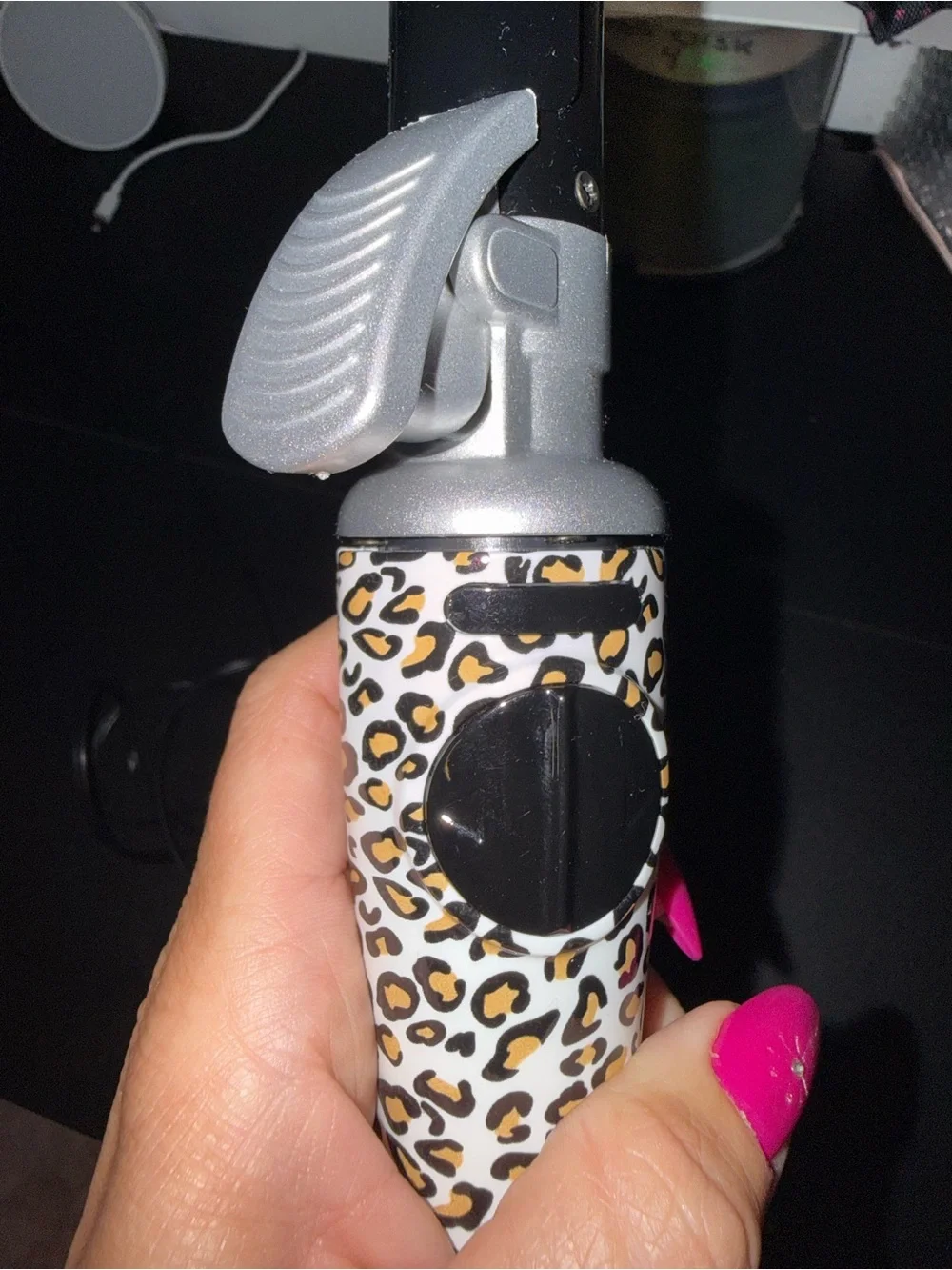 Leopard Print Curling Wand - Black Barrel